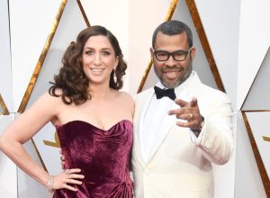HOLLYWOOD, CA - MARCH 04: Chelsea Peretti (L) and Jordan Peele attend the 90th Annual Academy Awards at Hollywood & Highland Center on March 4, 2018 in Hollywood, California.