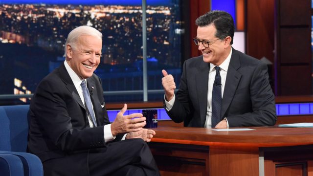 Photo of Joe Biden on The Late Show With Stephen Colbert