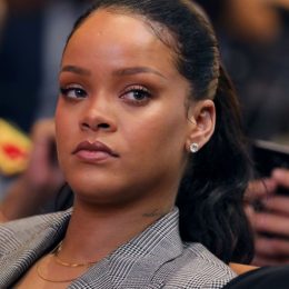 Barbadian singer Rihanna attends the conference "GPE Financing Conference, an Investment in the Future" organised by the Global Partnership for Education in Dakar on February 2, 2018, as part of Macron's visit to Senegal. The French and Senegalese presidents are co-hosting a conference organised by the Global Partnership for Education, aimed at pressuring donors to finance the education of a quarter of a billion children worldwide who are currently out of school, while Rihanna is attending as a global ambassador for the organisation.