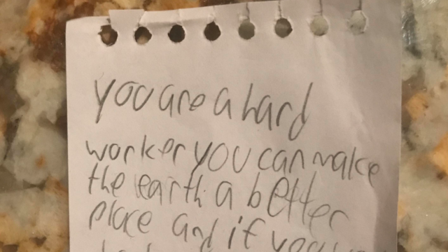 Kid's note to dad is savage