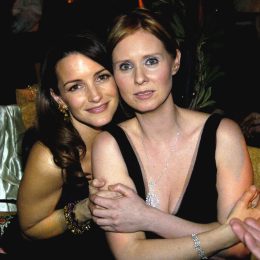 Kristin Davis and Cynthia Nixon during HBO Golden Globe Awards Party - Inside at Beverly Hills Hilton in Beverly Hills, California, United States. ***Exclusive***