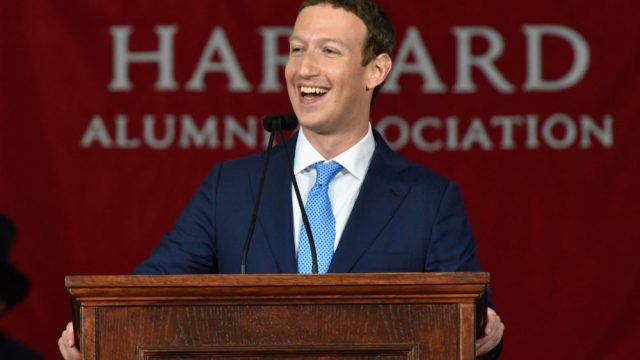 Mark Zuckerberg speaking at Harvard