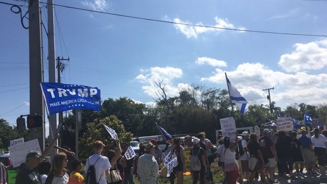 Gun violence protestors outside Mar-a-Lago