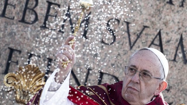 Photo of Pope Francis at Palm Sunday Mass