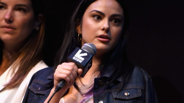 AUSTIN, TX - MARCH 11: Actor Camila Mendes speaks onstage at the premiere of "The New Romantic" during SXSW at Stateside Theater on March 11, 2018 in Austin, Texas.