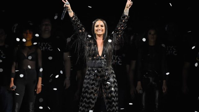 NEW YORK, NY - MARCH 16: Demi Lovato performs onstage during the "Tell Me You Love Me" World Tour at Barclays Center of Brooklyn on March 16, 2018 in New York City