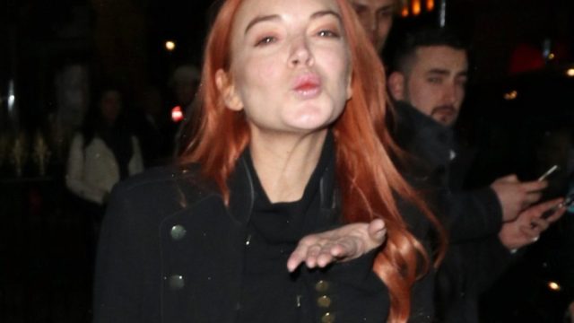 LONDON, ENGLAND - FEBRUARY 19: Lindsay Lohan at MNKY HSE during LFW February 2018 on February 19, 2018 in London, England