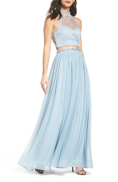 Light blue outlet 2 piece dress