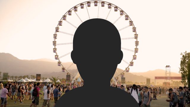 Coachella festival grounds and silhoutte