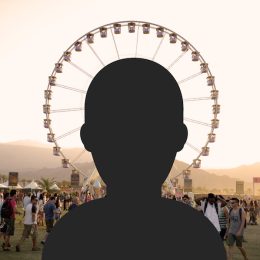 Coachella festival grounds and silhoutte