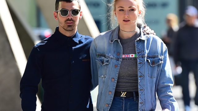NEW YORK, NY - MAY 03: Joe Jonas and Sophie Turner are seen walking in Soho on May 3, 2017 in New York City.