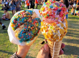 ice-cream cone and ice-cream sandwich at Coachella