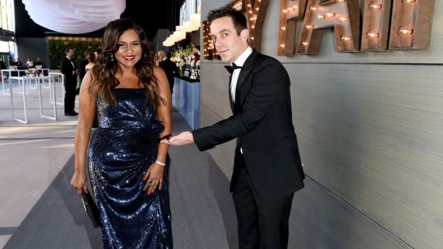 BEVERLY HILLS, CA - MARCH 04: (EXCLUSIVE ACCESS, SPECIAL RATES APPLY) (L-R) Mindy Kaling and BJ Novak attend the 2018 Vanity Fair Oscar Party hosted by Radhika Jones at Wallis Annenberg Center for the Performing Arts on March 4, 2018 in Beverly Hills, California.
