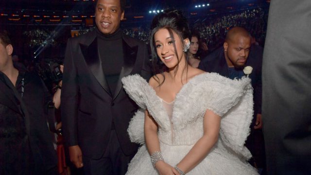 NEW YORK, NY - JANUARY 28: Recording artists Jay Z and Cardi B attend the 60th Annual GRAMMY Awards at Madison Square Garden on January 28, 2018 in New York City.