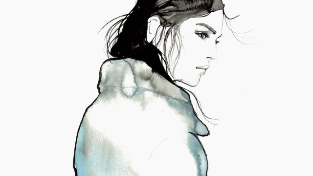 An illustrated woman sadly looking over her shoulder