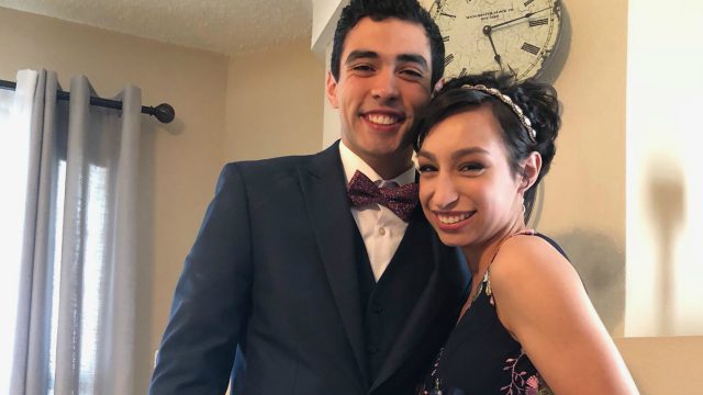 prom girl walks and surprises prom date