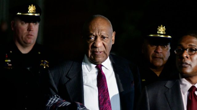 Bill Cosby departs after the first day of jury deliberations on day 13 of the actor and comedian's sexual assault trial at the Montgomery County Court House, in Norristown, PA, on April 25, 2018.