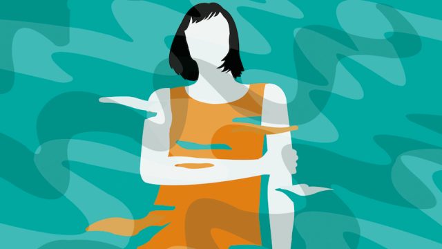 Illustration of stressed woman