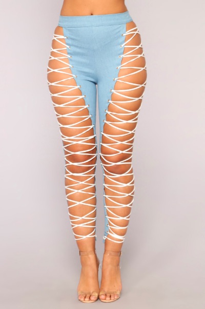 Fashion nova hotsell lace up pants