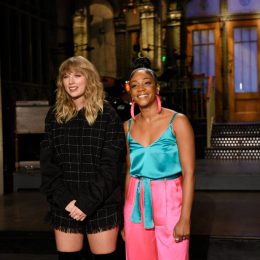 SATURDAY NIGHT LIVE -- Episode 1730 -- Pictured: (l-r) Musical Guest Taylor Swift with Host Tiffany Haddish during a promo in 30 Rockefeller Plaza