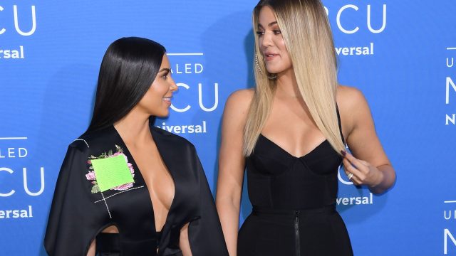 Kim Kardashian West and Khloe Kardashian attend the NBCUniversal 2017 Upfront on May 15, 2017 in New York City. attend the NBCUniversal 2017 Upfront on May 15, 2017 in New York City