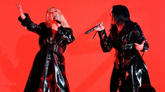 Image of Demi Lovato and Christina Aguilera at the BBMAs