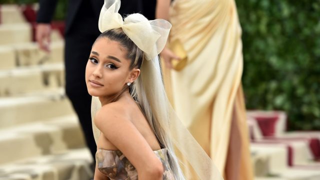 NEW YORK, NY - MAY 07: Ariana Grande attends the Heavenly Bodies: Fashion & The Catholic Imagination Costume Institute Gala at The Metropolitan Museum of Art on May 7, 2018 in New York City.