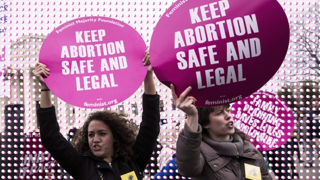 Pro-choice protesters
