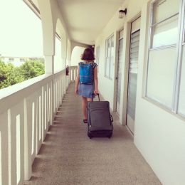 Girl with suitcase