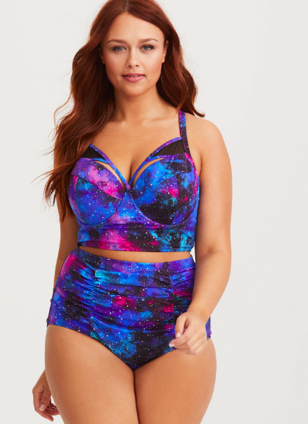 Plus Size - Galaxy Print Push-Up Plunge Bra - Torrid