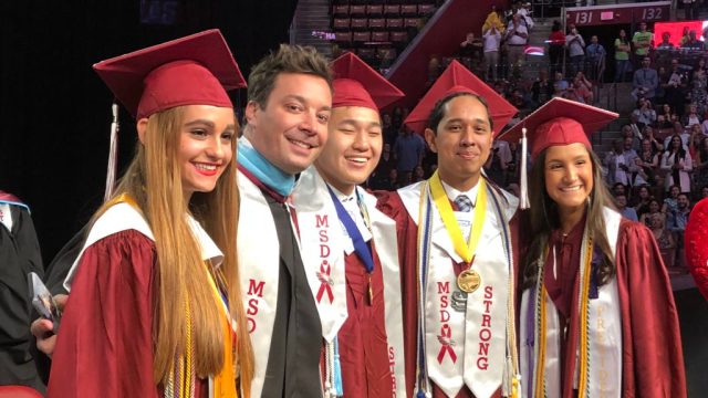 Image of Jimmy Fallon at the MSD graduation