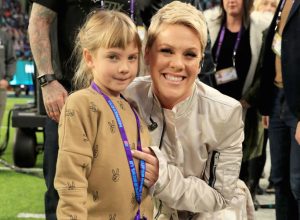 Recording artist Pink with daughter