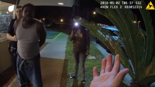 Black couple handcuffed at a Waffle House.