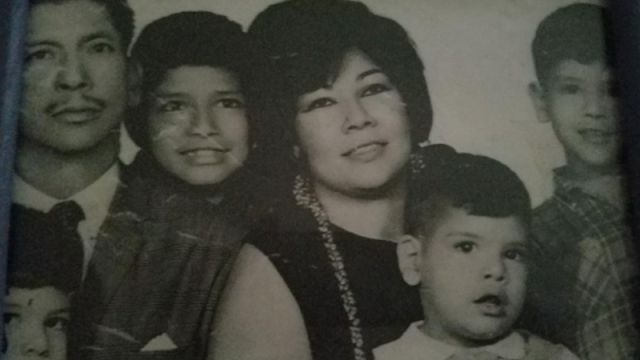 Author's father with his family