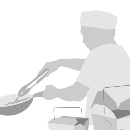 Illustration of chef at a Chinese restaurant
