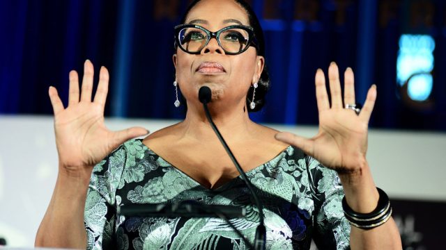 Oprah Winfrey speaking at the "Watching Oprah: The Oprah Winfrey Show And American Culture" Opening Reception at the National Museum Of African American History & Culture on June 7, 2018 in Washington, DC.