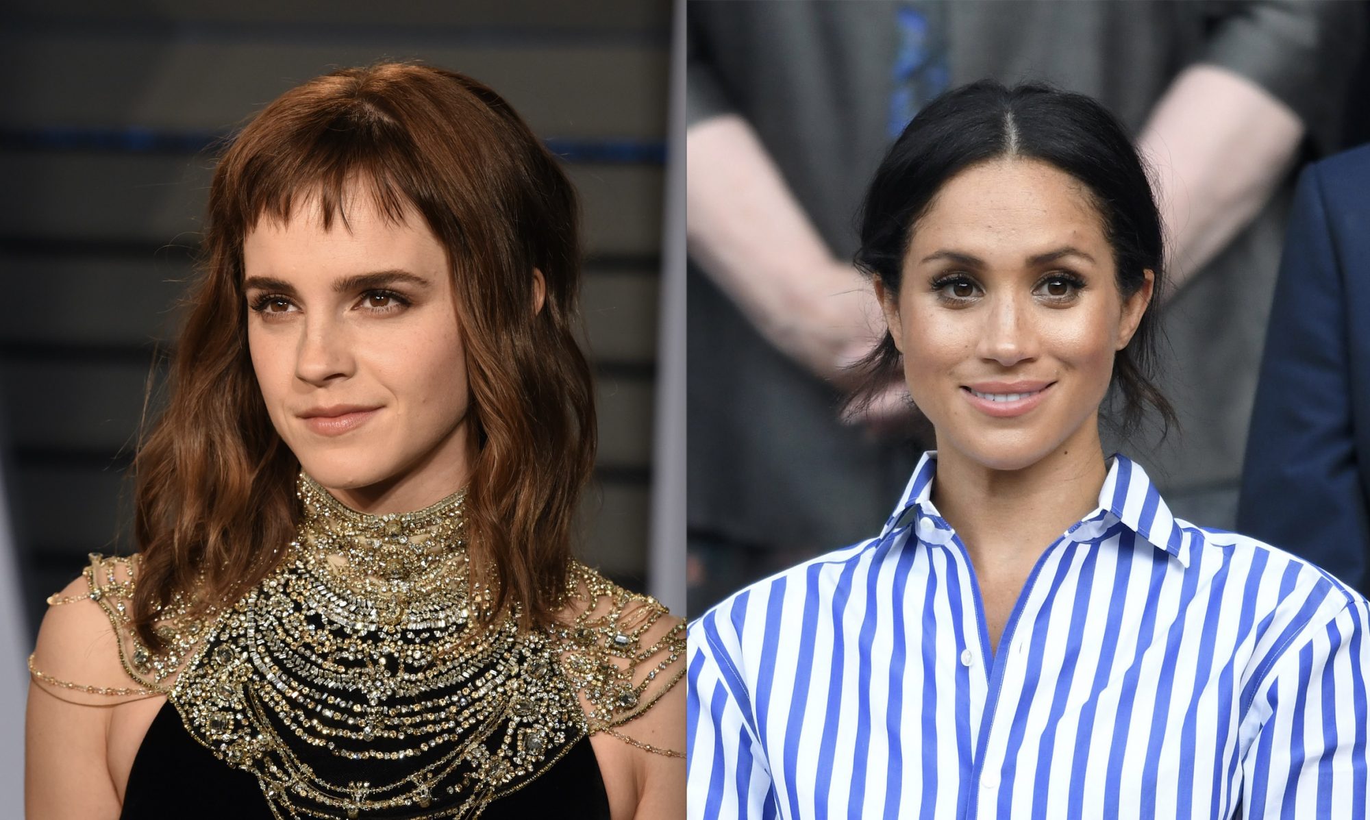 Emma Watson Twinned With Meghan Markle Again In Nude DressesHelloGiggles