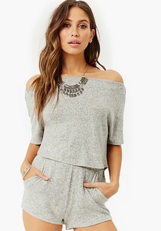 Forever-Marled-Knit-Off-Shoulder-Shorts-Set