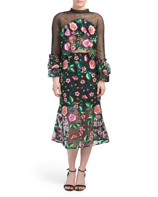 Vone-Rose-Embroidered-Top-Skirt-Set