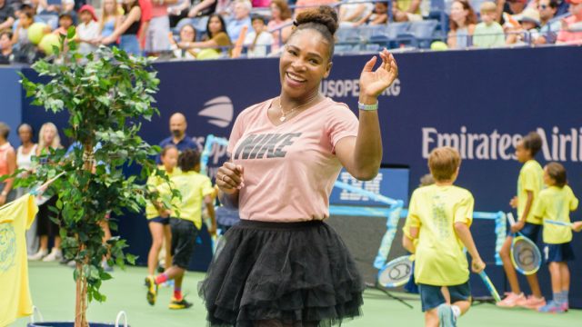 NEW YORK, NY - AUGUST 25: Serena Williams attends the 2018 Arthur Ashe Kids' Day at USTA Billie Jean King National Tennis Center on August 25, 2018 in New York City
