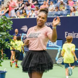 NEW YORK, NY - AUGUST 25: Serena Williams attends the 2018 Arthur Ashe Kids' Day at USTA Billie Jean King National Tennis Center on August 25, 2018 in New York City