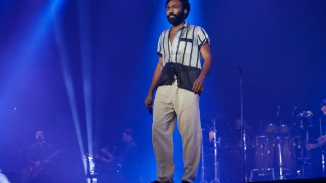 LONDON, ENGLAND - JULY 14: (EDITORIAL USE ONLY) Childish Gambino performs at Lovebox festival at Gunnersbury Park on July 14, 2018 in London, England.