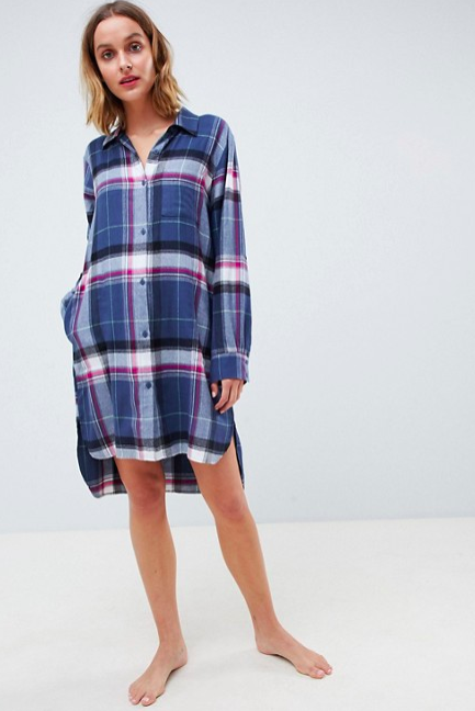 ASOS DKNY Flannel Boyfriend Pajama Shirt
