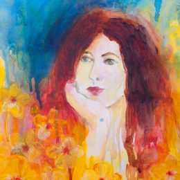 Watercolor painting of woman