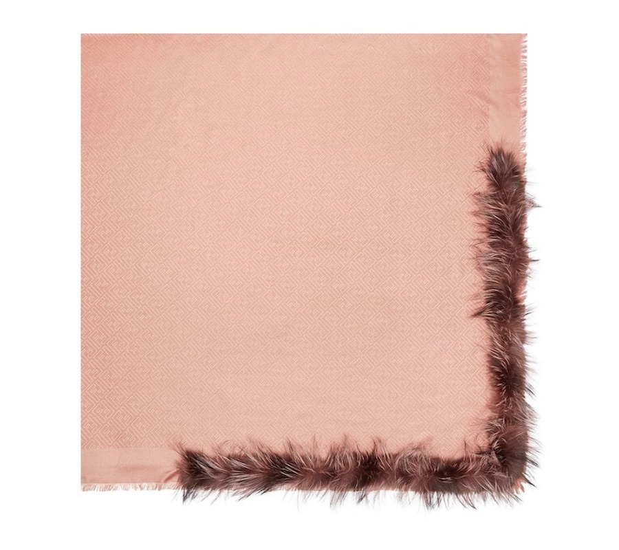 Fendi shawl hotsell with fur pink