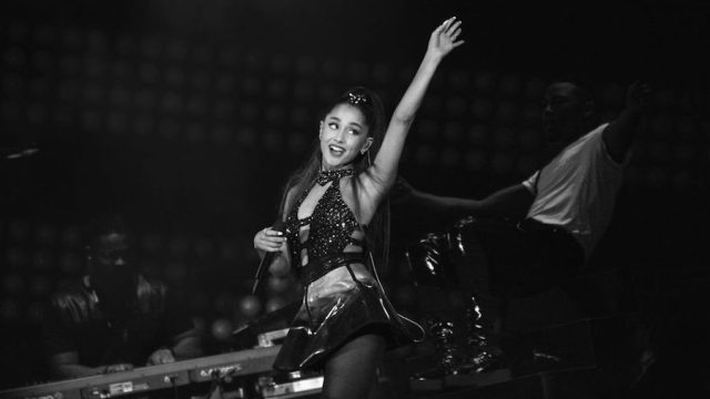 Ariana Grande performing at Wango Tango in June 2018