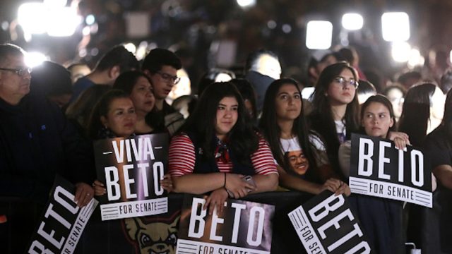 Latinas supporting Beto O'Rourke at election night event