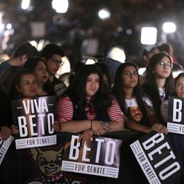 Latinas supporting Beto O'Rourke at election night event