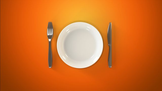 An empty dinner plate