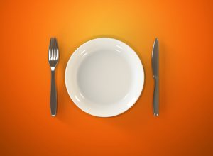 An empty dinner plate
